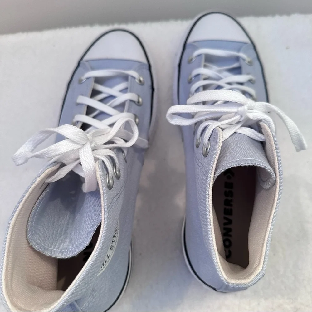 Converse Platform High-Top Sneakers in Light blue and White - Picture 6 of 8